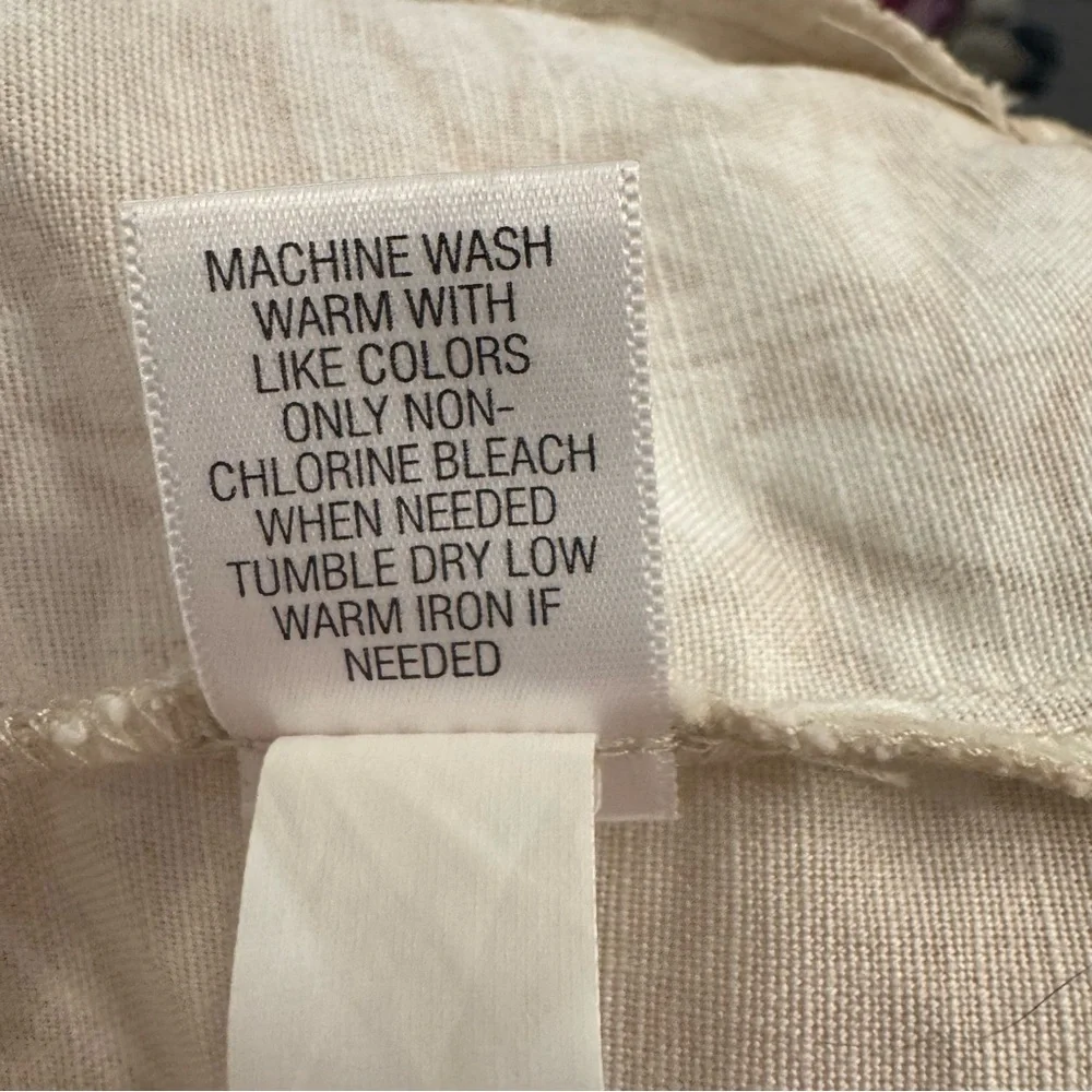 Croft & Barrow Beige Floral Linen and Cotton Blend Jacket